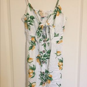 White front knot midi dress